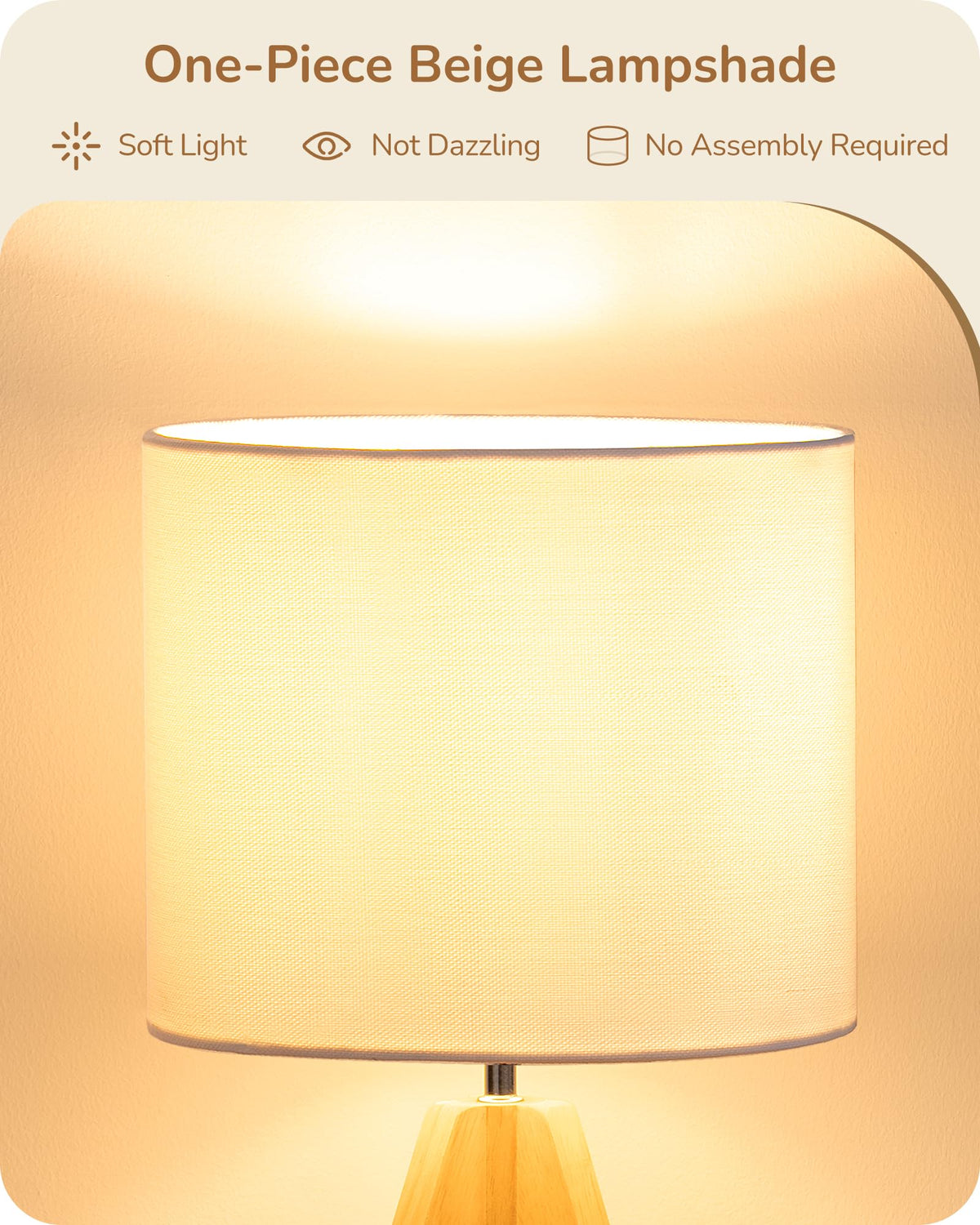 EDISHINE bedside lamp soft light ambience for reading and relaxation