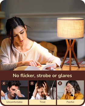 EDISHINE beige linen shade emits soft eye-friendly light