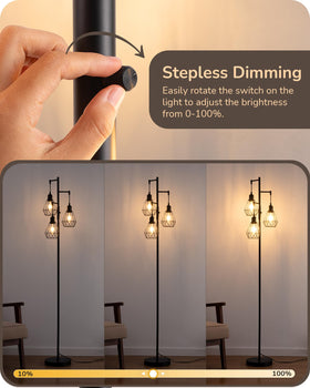 EDISHINE black floor lamp with weighted base ensures stable position.