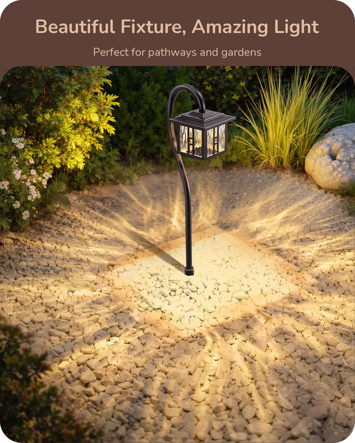 EDISHINE cast aluminum housing withstands rain, heat, and corrosion for durable outdoor use.