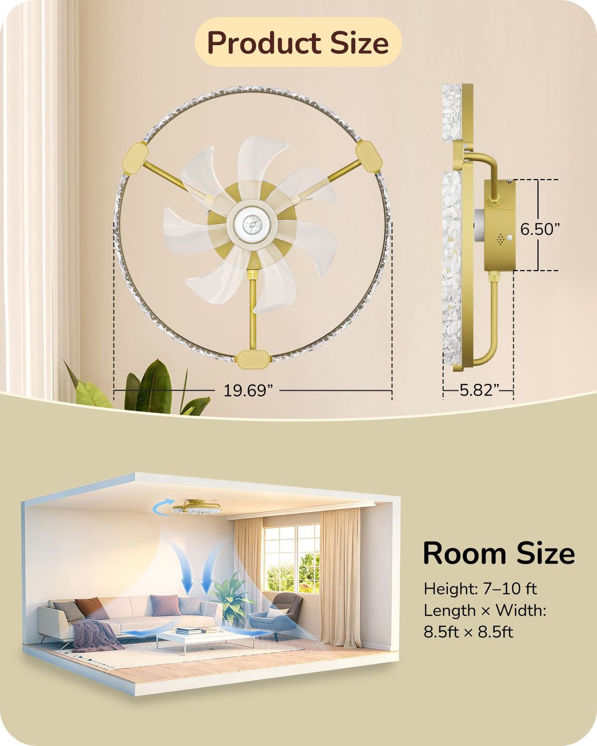 EDISHINE low-profile flush mount suitable for low ceilings.