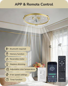 EDISHINE remote-control operation for smooth speed and light adjustments.