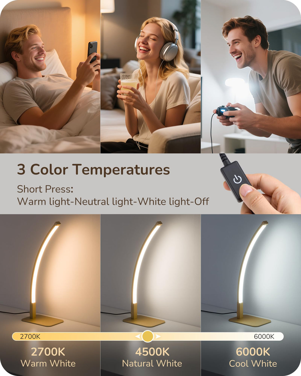 EDISHINE lamp offers three color temperatures with gradual dimming