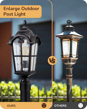 EDISHINE dusk-to-dawn post light with pier mount base included.