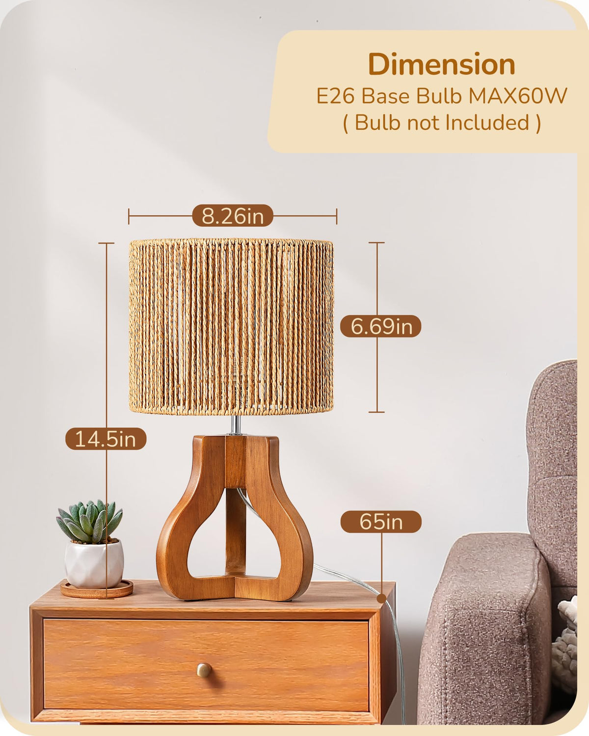 EDISHINE E26 socket compatible with bulbs up to 60W for versatile lighting