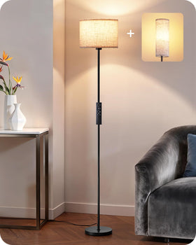 EDISHINE floor lamp with two shades design for versatile styling