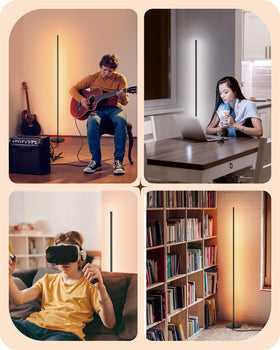 EDISHINE floor lamp in living room and bedroom setup for cozy illumination