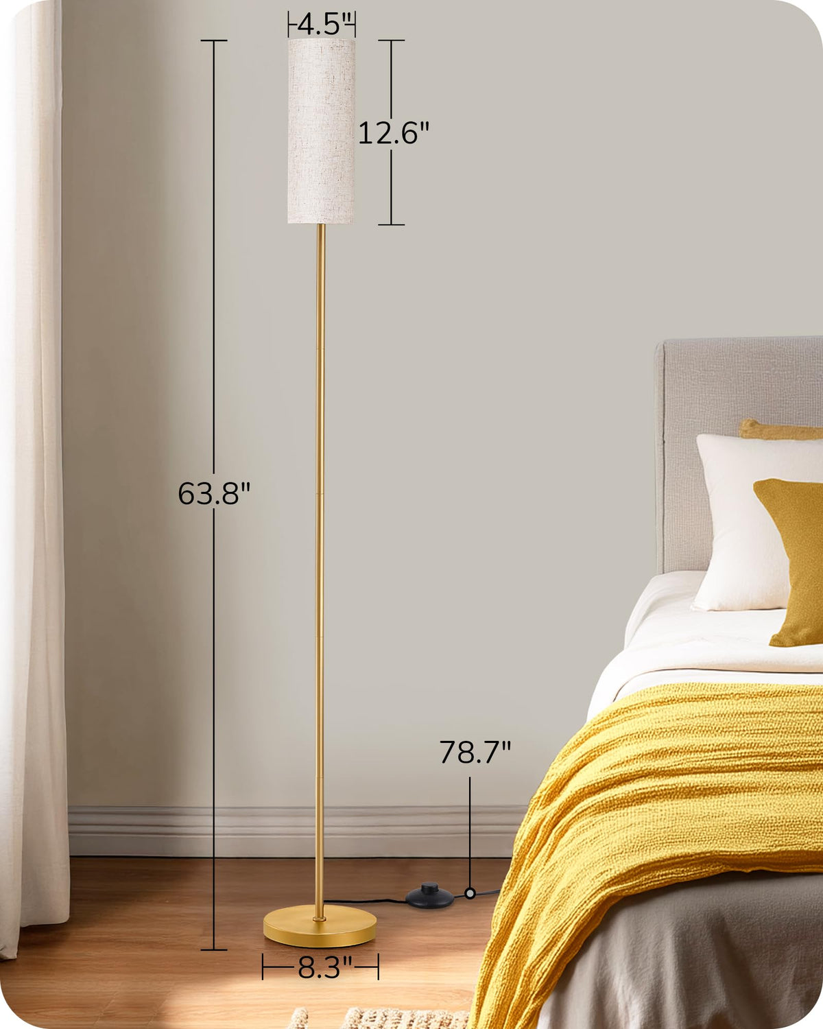 EDISHINE floor lamp quick to assemble in minutes with no tools required.