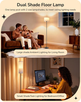 EDISHINE floor lamp linen shade material allows DIY patterns
