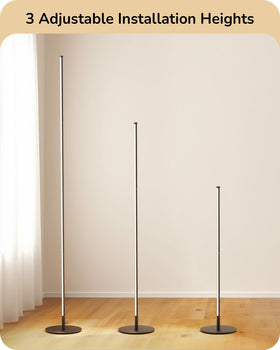 EDISHINE floor lamp pole assembly for quick setup and support