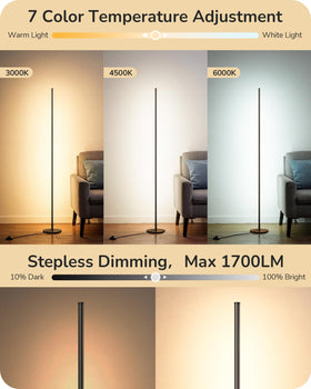 EDISHINE floor lamp remote control enables easy brightness and temp changes