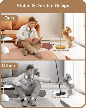 EDISHINE floor lamp displaying warm, neutral, and bright lighting options for tasks.