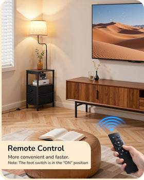 EDISHINE lamp with table, side drawer open, stylish storage for remotes and daily items