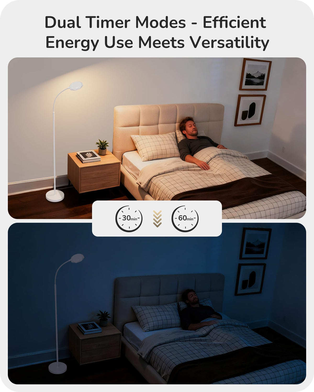 EDISHINE gooseneck lamp with 360° neck directs light precisely