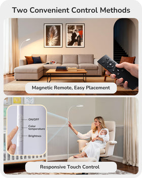 EDISHINE floor lamp with 30/60 minute timer for automated shutoff