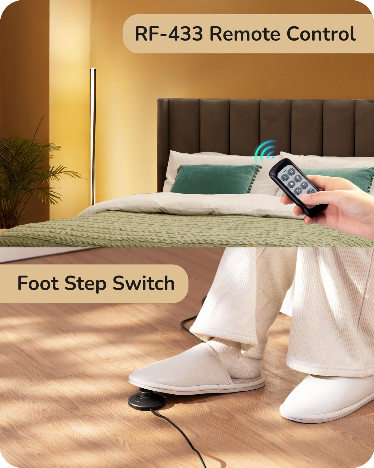 EDISHINE Helix foot switch allows quick brightness and color changes without hands.