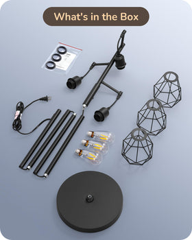 EDISHINE industrial-style floor lamp suits bedroom and office.