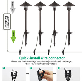 EDISHINE IP65 weatherproof path light withstands rain and snow