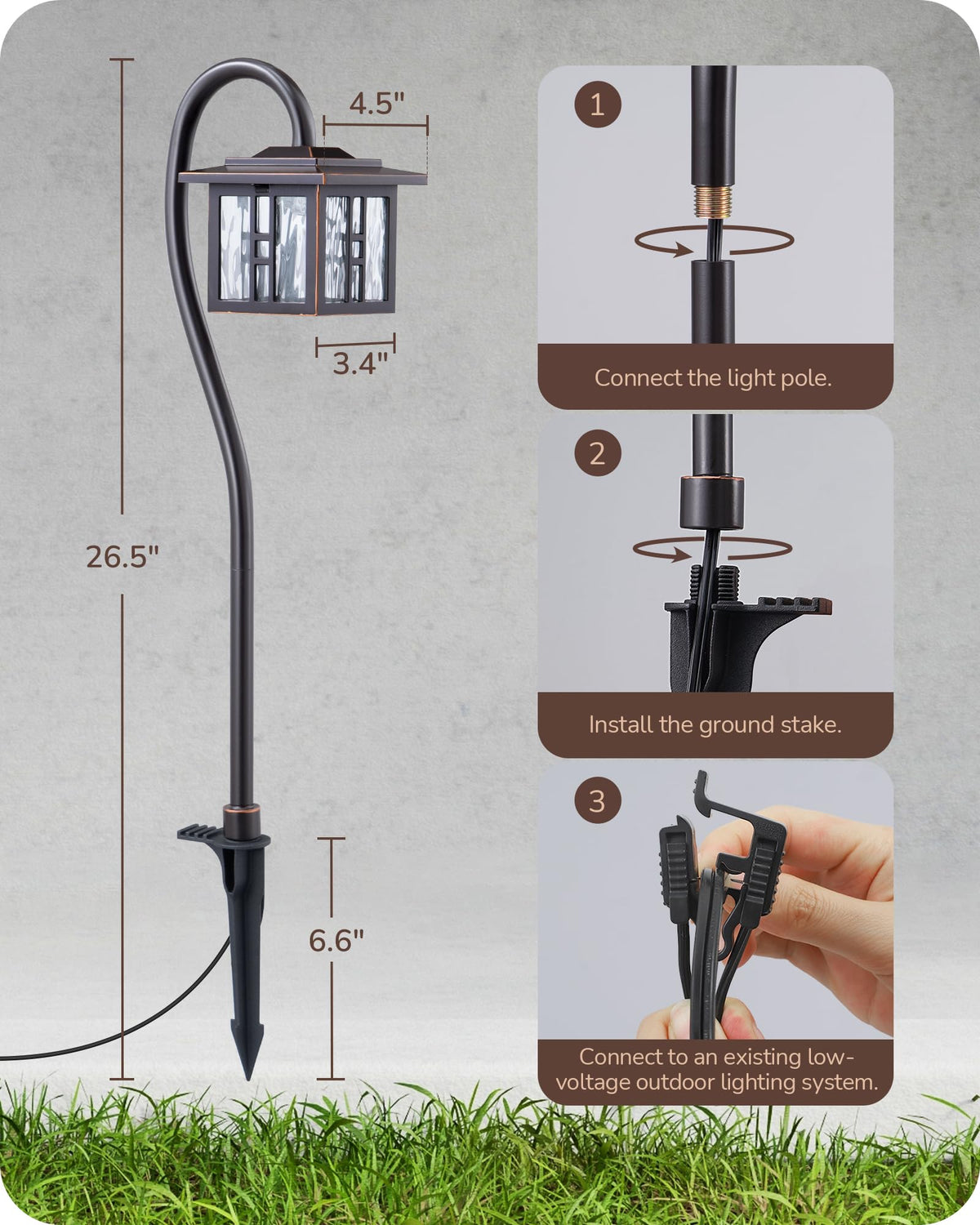EDISHINE IPX5 waterproof design stands up to year-round outdoor weather.