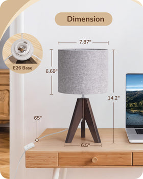 EDISHINE kid room table lamp suited for study and bedtime