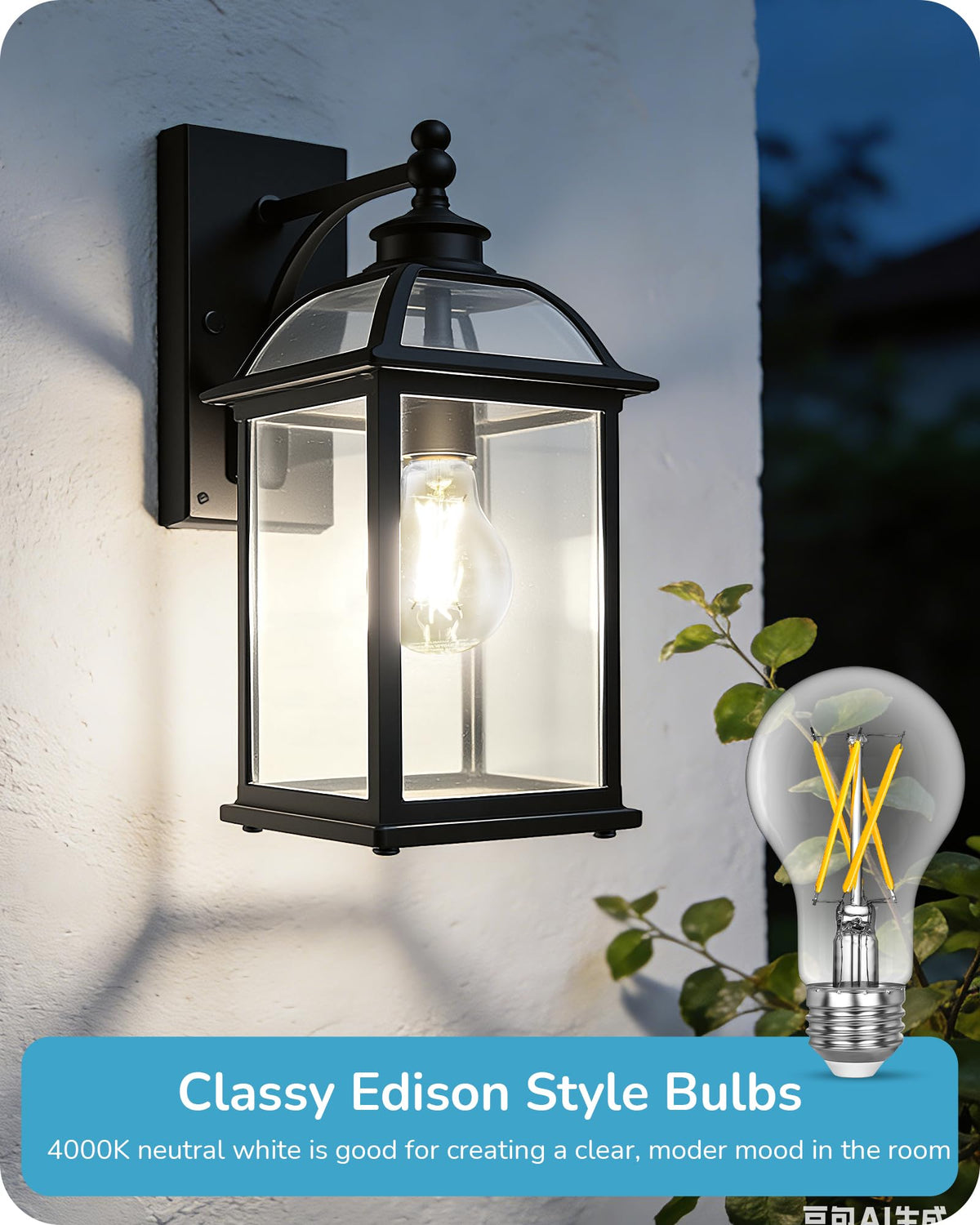 EDISHINE LED filament 800lm at 4000K for bright neutral lighting in living areas