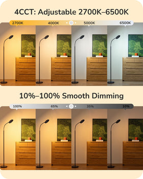 EDISHINE floor lamp with dimmable 2700K–6500K for versatile reading and relaxing light.