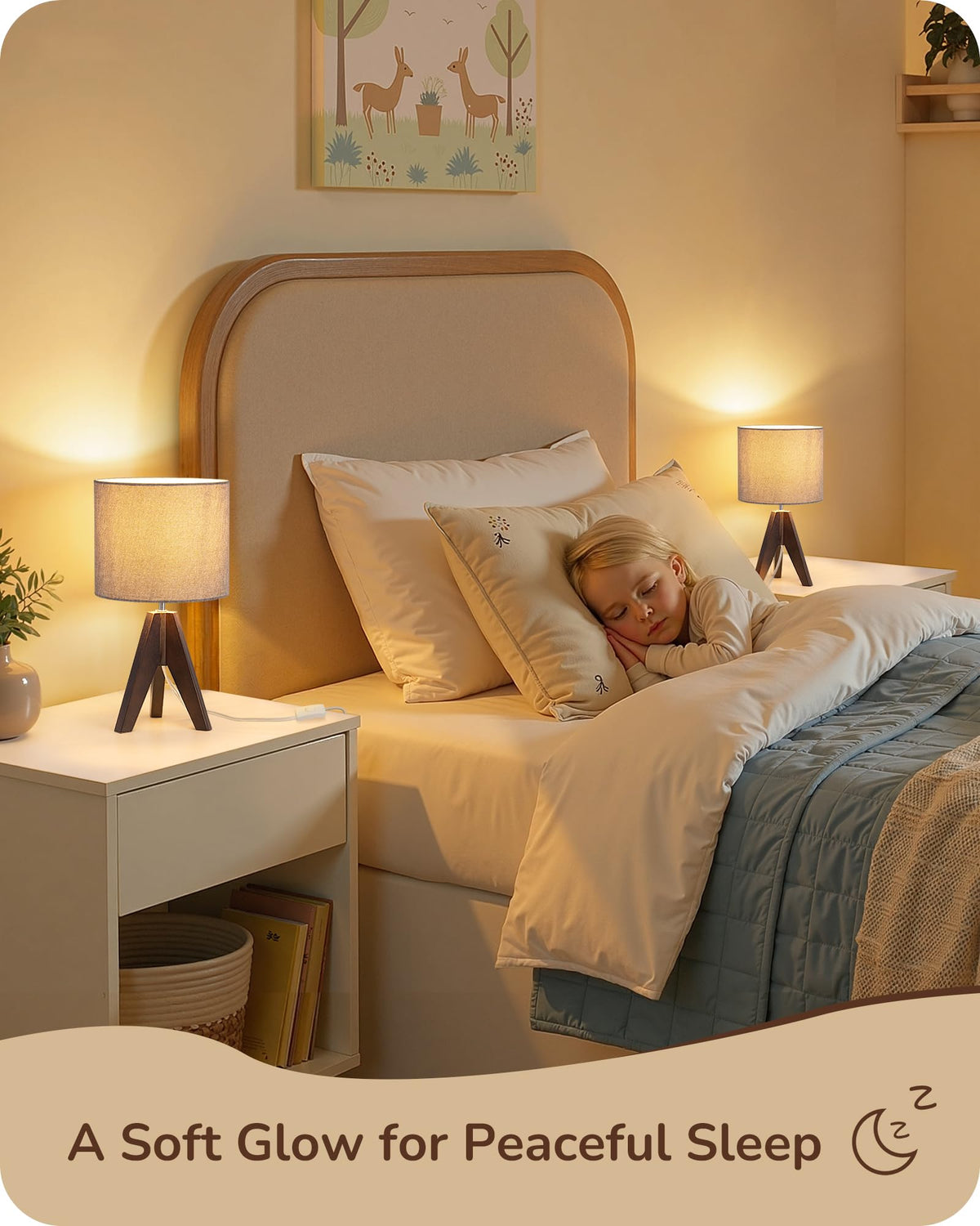 EDISHINE living room desk lamp on a compact side table