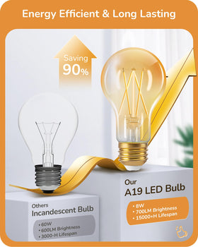EDISHINE Long-life LED Edison bulb with 15,000 hours.