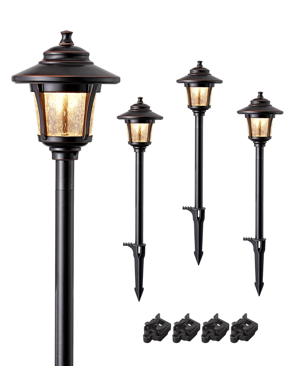 EDISHINE landscape light with oil-rubbed bronze finish for warm outdoor illumination
