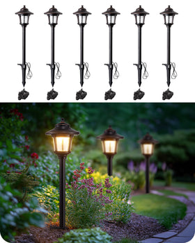 EDISHINE seeded-glass orb light illuminates walkways with a warm glow.