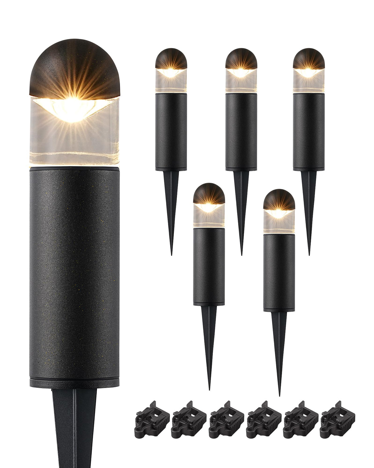 EDISHINE bollard light with glass lens providing bright pathway illumination