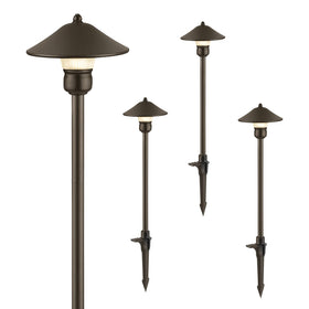 EDISHINE umbrella-shade pathway light enhances nighttime walkway ambiance