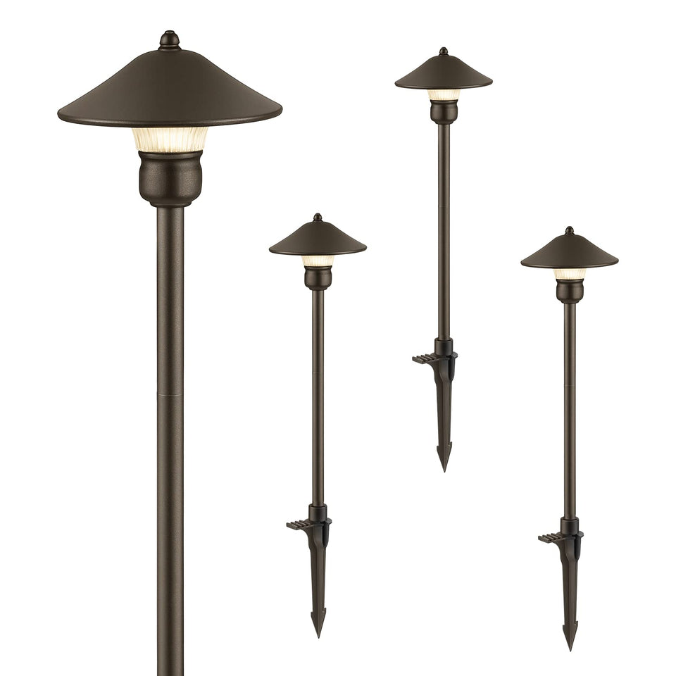 EDISHINE umbrella-shade pathway light enhances nighttime walkway ambiance