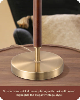 EDISHINE metal and wood stand lamp combines durability with modern warmth.