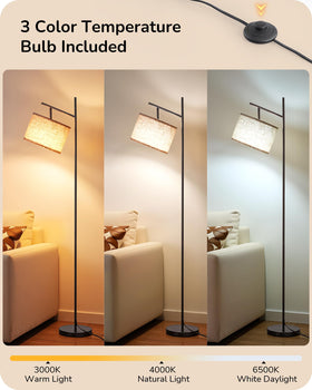 EDISHINE floor lamp includes 3CCT LED bulb for customizable warmth