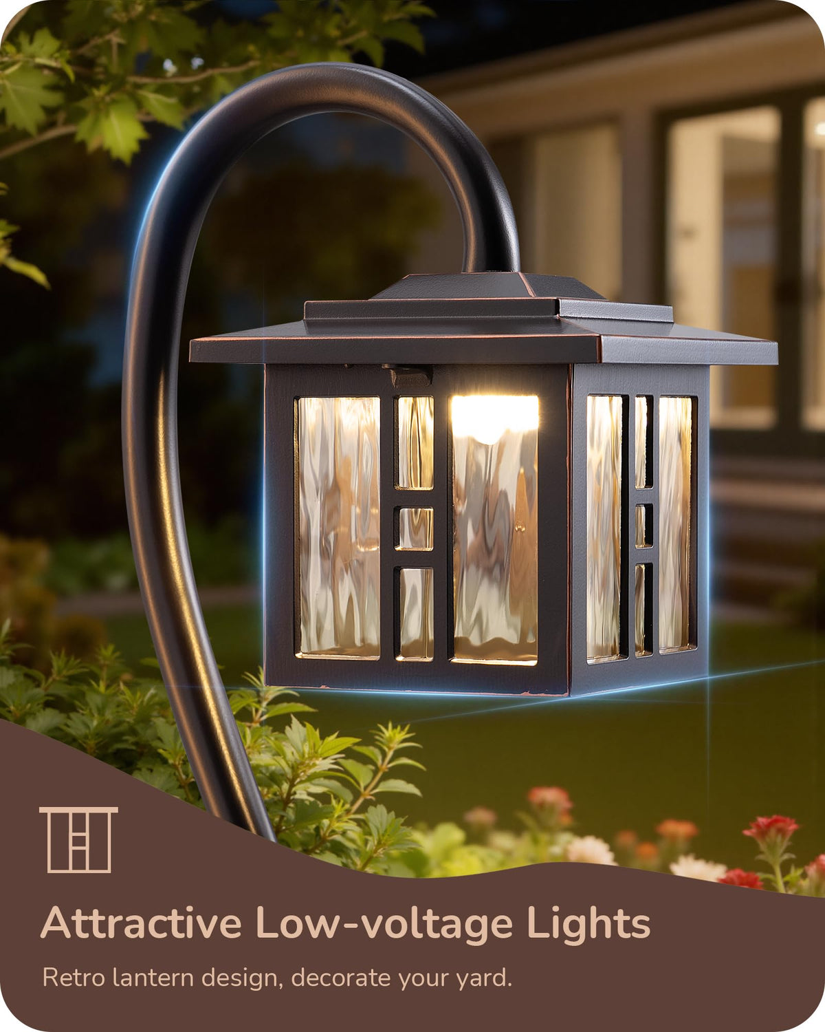 EDISHINE oil-bronze finish path light adds elegant curb appeal to outdoor spaces.