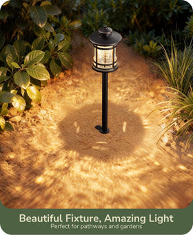 EDISHINE outdoor path light features water glass pattern enhancing garden nights