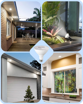 EDISHINE PAR38 daylight white bulbs create natural shadows for safety and security.
