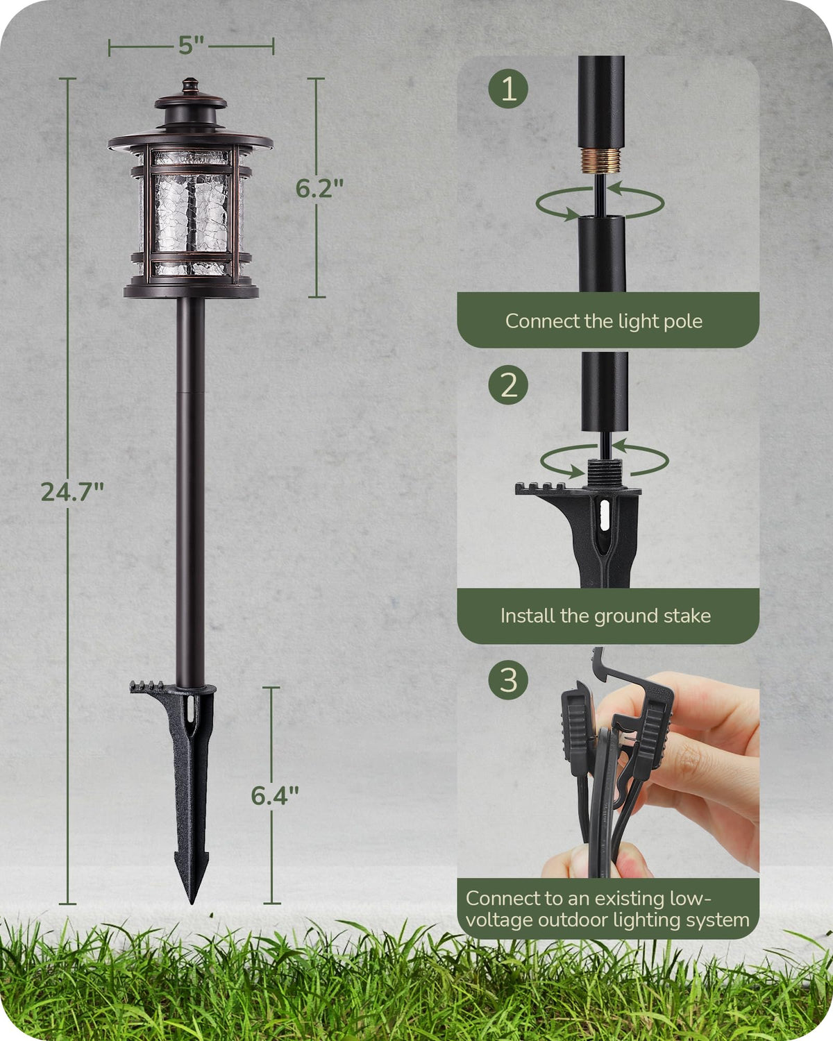 EDISHINE die-cast aluminum pathway light built for durability and weather resistance