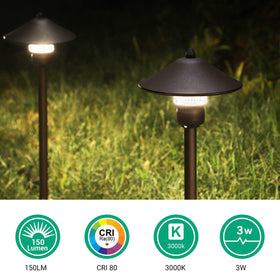 EDISHINE wide-illumination pathway light provides broad coverage for garden borders