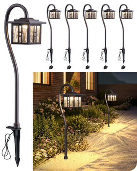 EDISHINE ripple shade path light creates a water-like glow along walkways.