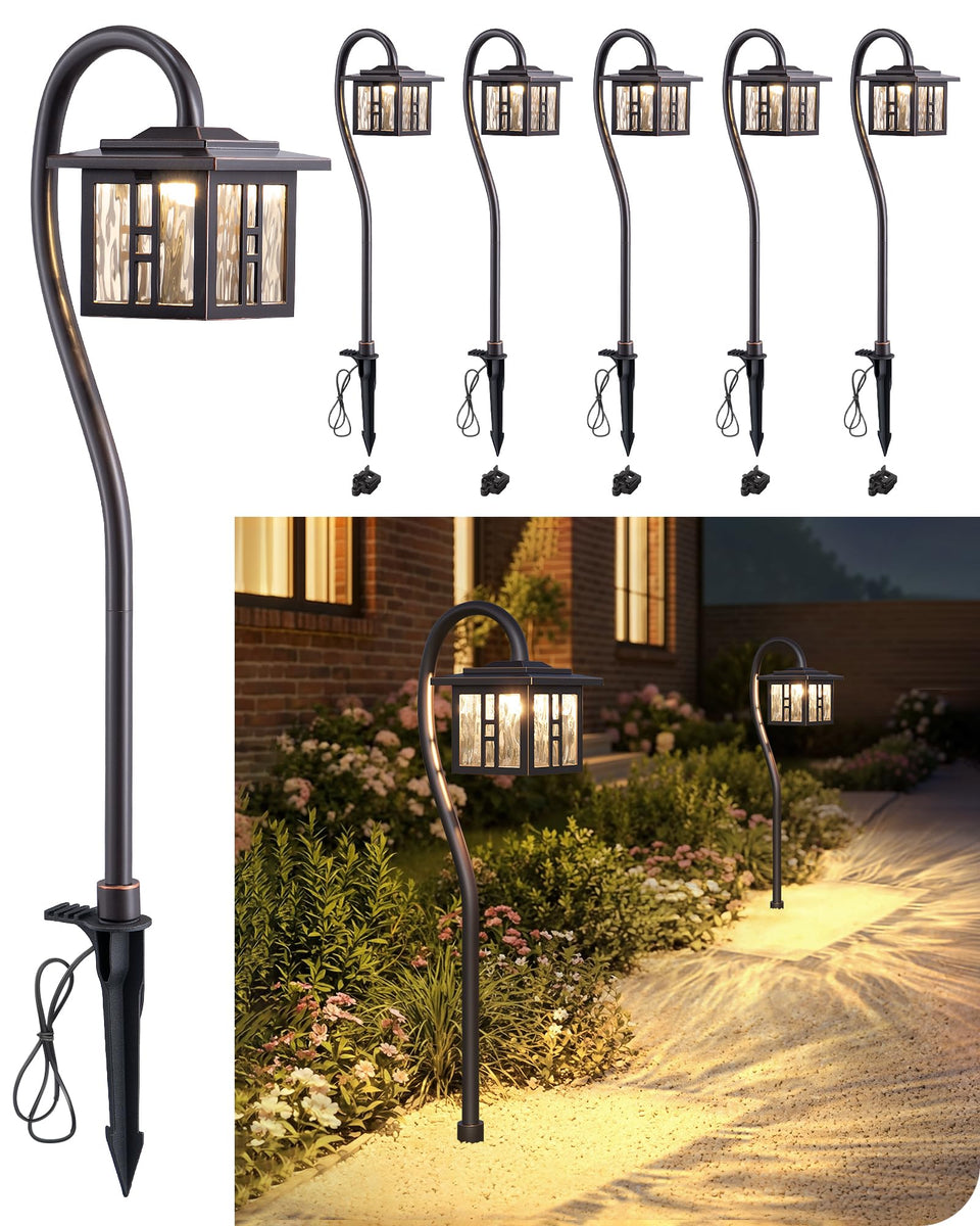 EDISHINE ripple shade path light creates a water-like glow along walkways.