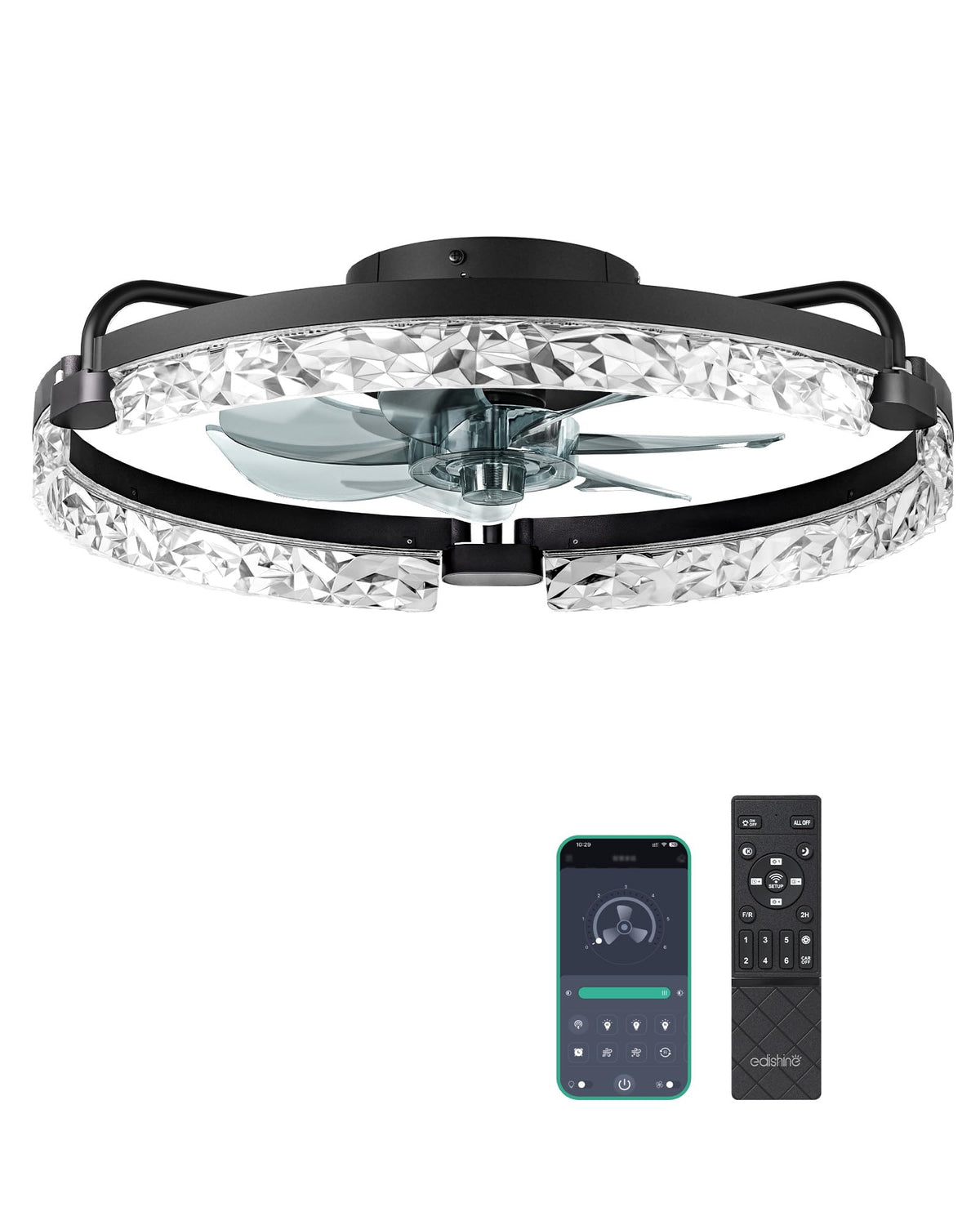 EDISHINE enclosed blades provide safer operation in busy homes.