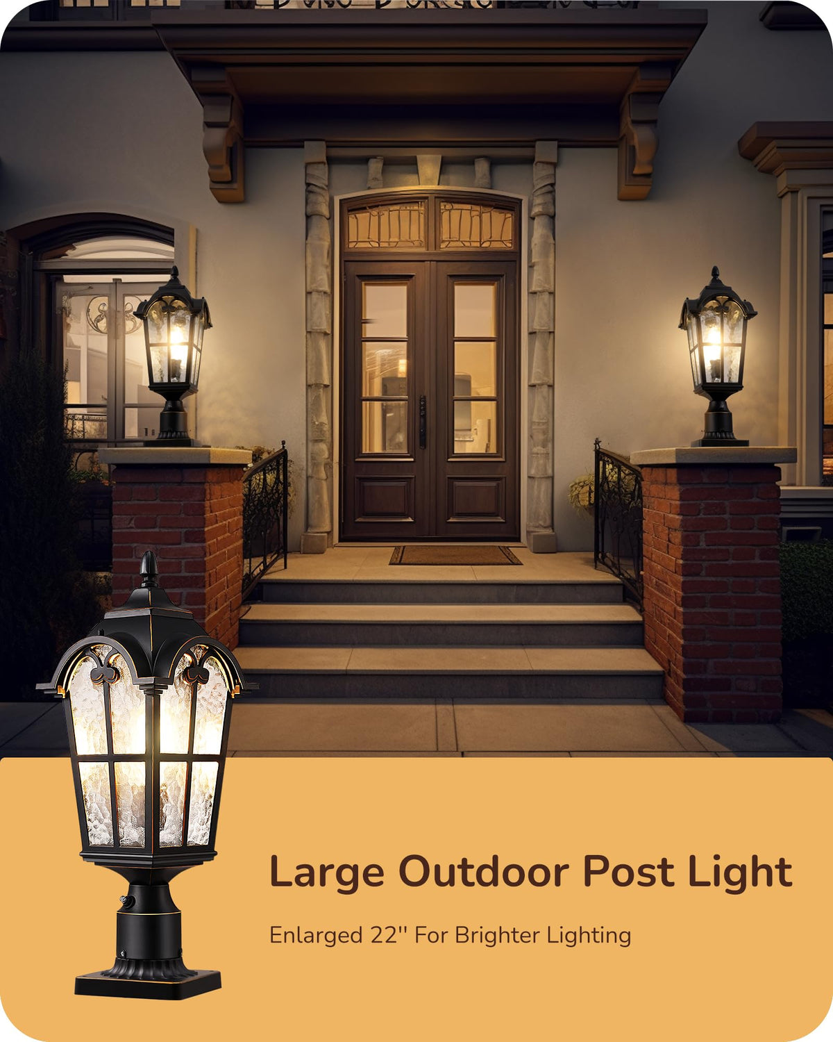 EDISHINE weather-resistant design stands up to rain and snow.