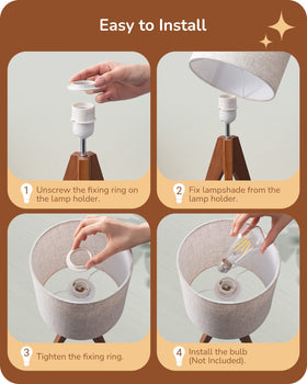 EDISHINE stable wooden tripod base reduces tipping for confidence