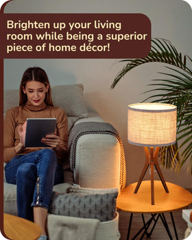 EDISHINE tall tripod design saves space on small nightstands
