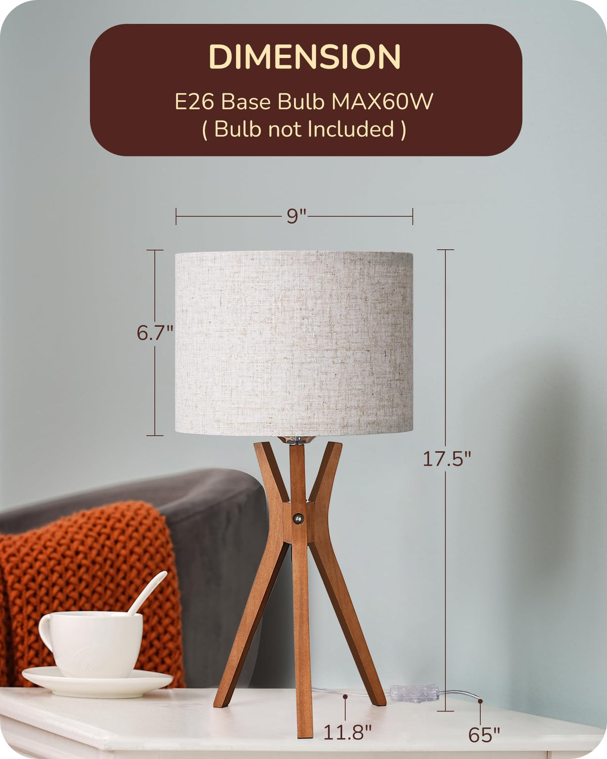 EDISHINE wood and linen combo adds contemporary warmth to any room