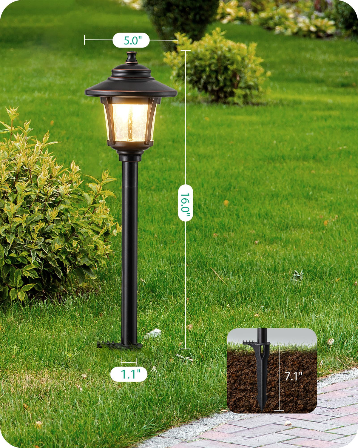 EDISHINE 3ft lighting range brightens larger walkways safely.