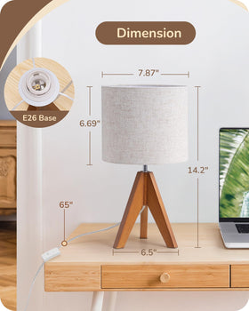 EDISHINE Tripod Table Lamp ideal for bedside, nursery, and kids' rooms.