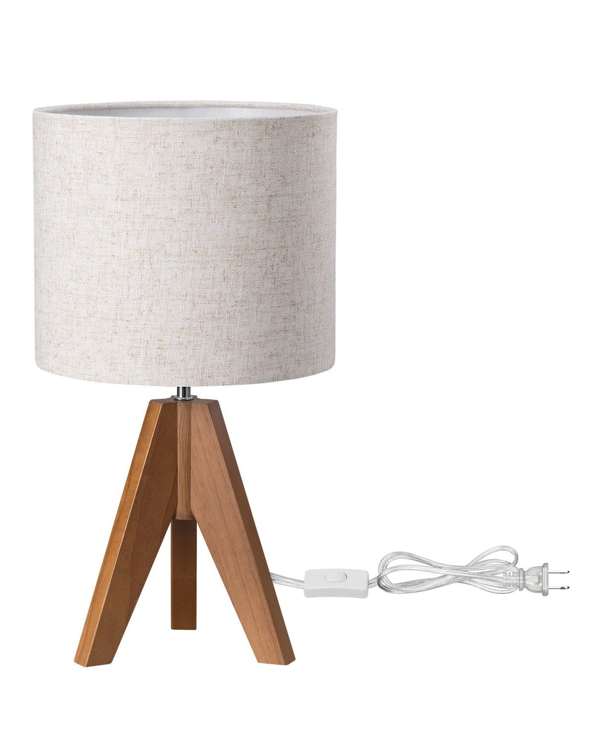 EDISHINE Tripod Table Lamp silver power cord offers flexible setup.